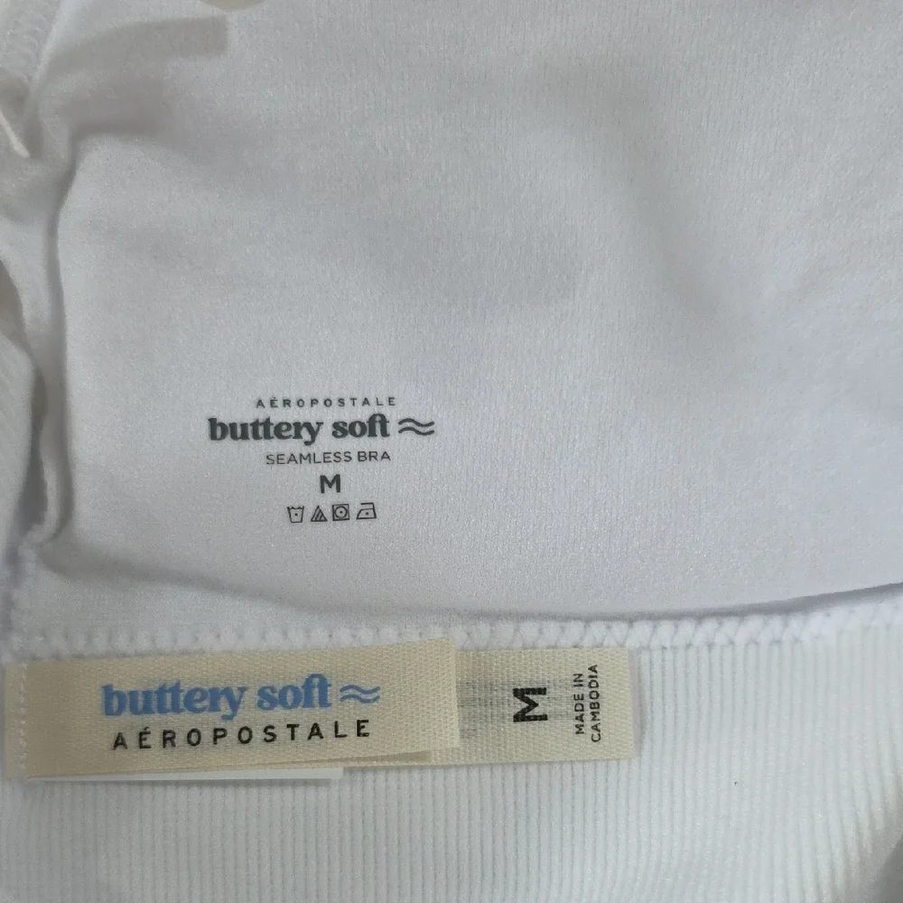 Aeropostale White Bralette With Spaghetti Straps, Seamless, Size Med, NWT - Picture 9 of 15